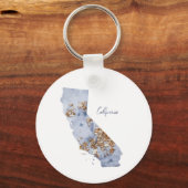 State-kaart van Blue & Gold California Sleutelhanger (Voorkant)