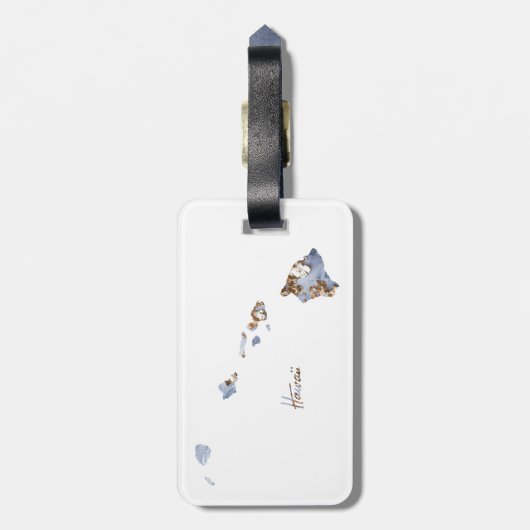 State-kaart van Blue & Gold Hawaii Bagagelabel (Achterkant verticaal)