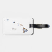 State-kaart van Blue & Gold Hawaii Bagagelabel (Achterkant horizontaal)