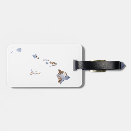 State-kaart van Blue & Gold Hawaii Bagagelabel (Achterkant horizontaal)