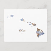 State-kaart van Blue & Gold Hawaii Briefkaart (Voorkant)
