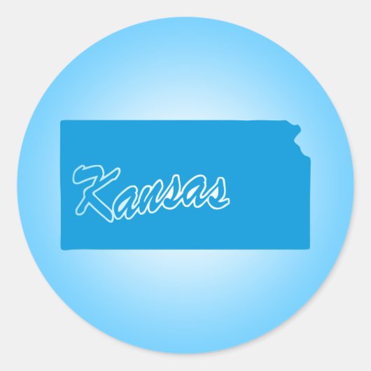State Kansas Classic Round Sticker (Voorkant)