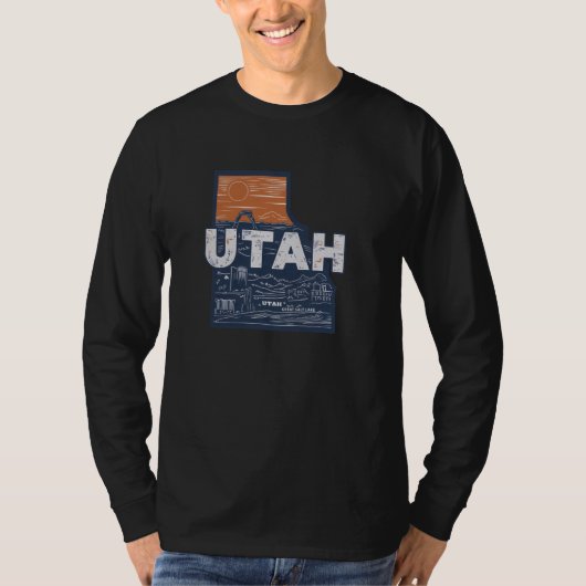 State Landmarks Schilderachtig Utah T-shirt (Voorkant)