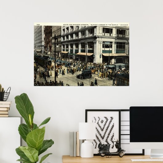 State & Madison Sts., Chicago IL, 1922  Poster (Thuiskantoor)