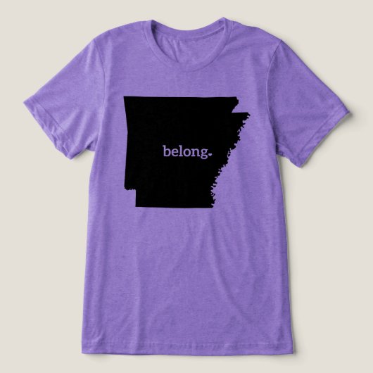 State Map Belong Arkansas Tri-Blend Shirt (Design voorkant)