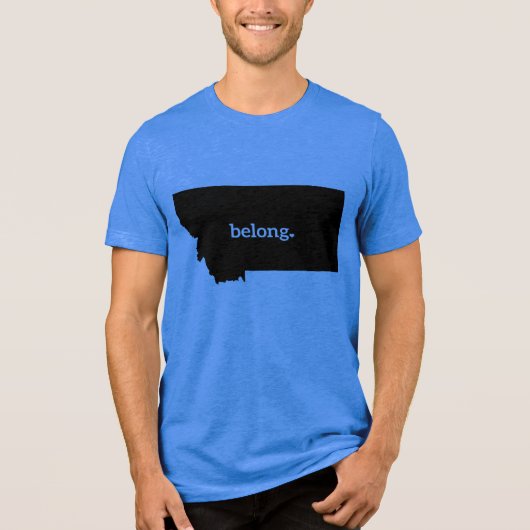 State Map Montana Belong Tri-Blend Shirt (Voorkant)