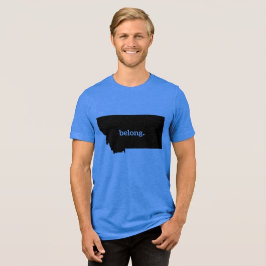 State Map Montana Belong Tri-Blend Shirt (Voorkant volledig)
