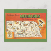 State Map Nebraska Briefkaart (Voorkant)
