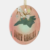 State Map North Carolina - Pastel Peach Keramisch Ornament (Rechts)