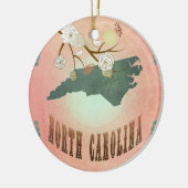 State Map North Carolina - Pastel Peach Keramisch Ornament (Links)