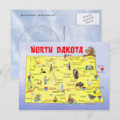 State Map North Dakota Briefkaart (Voorkant / Achterkant)