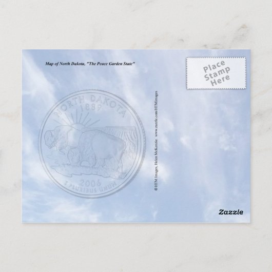 State Map North Dakota Briefkaart (Achterkant)