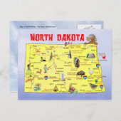 State Map North Dakota Briefkaart (Voorkant / Achterkant)