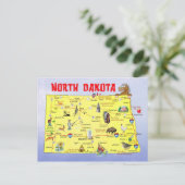 State Map North Dakota Briefkaart (Staand voorkant)
