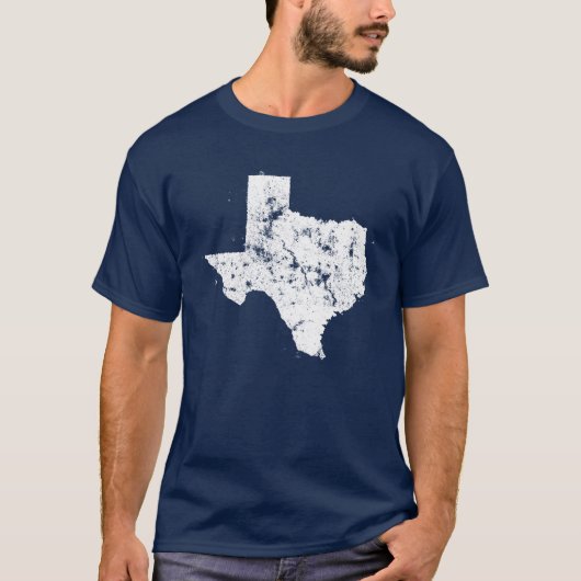 State Map Silhouette uit Texas T-shirt (Voorkant)