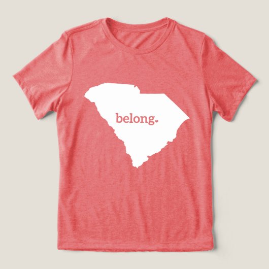 State Map South Carolina Belong Tri-Blend Shirt (Design voorkant)
