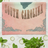 State Map South Carolina - Pastel Peach Theedoek (Gevouwen)