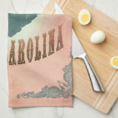 State Map South Carolina - Pastel Peach Theedoek (Quarter Fold)