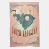 State Map South Carolina - Pastel Peach Theedoek (Verticaal)