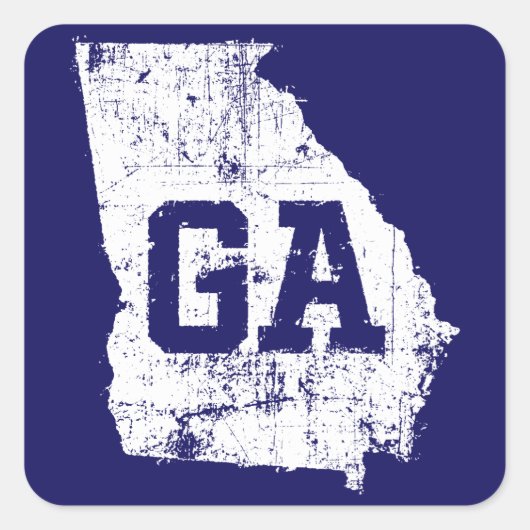 State Map Sticker in nood White Georgia (Voorkant)