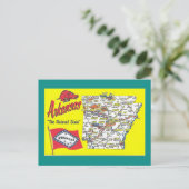 State Map van Arkansas Briefkaart (Staand voorkant)