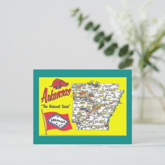State Map van Arkansas Briefkaart (Staand voorkant)