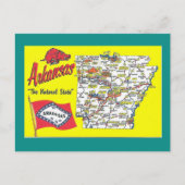 State Map van Arkansas Briefkaart (Voorkant)