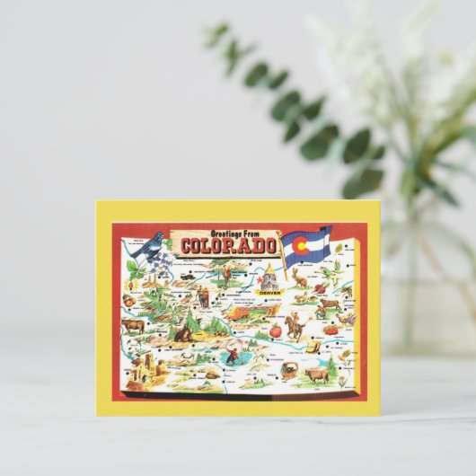 State Map van Colorado Briefkaart (Staand voorkant)