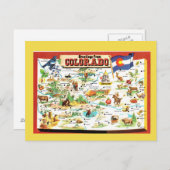 State Map van Colorado Briefkaart (Voorkant / Achterkant)