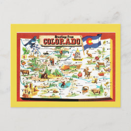 State Map van Colorado Briefkaart