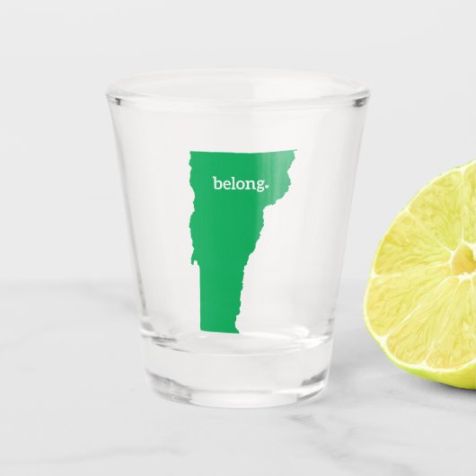 State Map van Heart Vermont Belong Shot Glas (Voorkant)