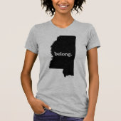 State Map van Mississippi Belong T-shirt (Voorkant)