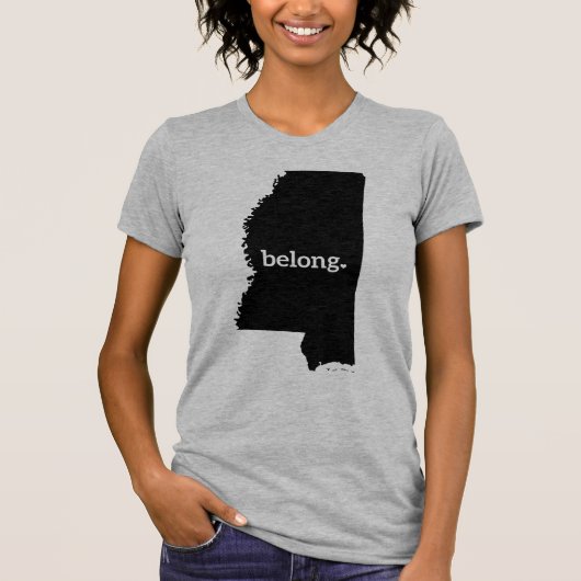 State Map van Mississippi Belong T-shirt (Voorkant)