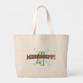 State Map van Mississippi Grote Tote Bag (Achterkant)