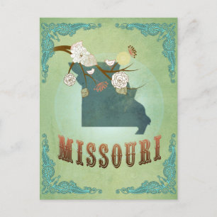 State Map van Missouri - groen Briefkaart