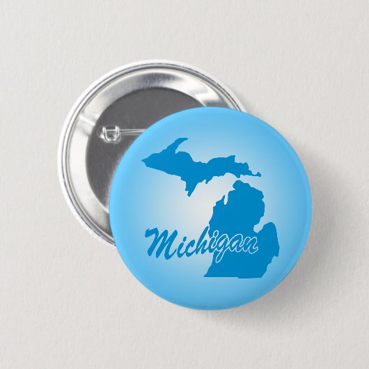 State Michigan Ronde Button 5,7 Cm (Voorkant /achterkant)