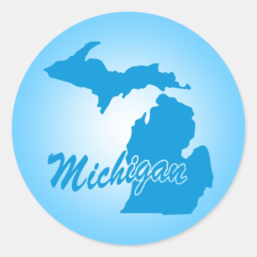 State Michigan Ronde Sticker (Voorkant)