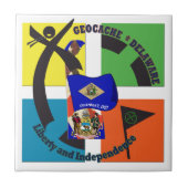 STATE MOTTO DELAWARE GEOCACHER TEGELTJE (Voorkant)