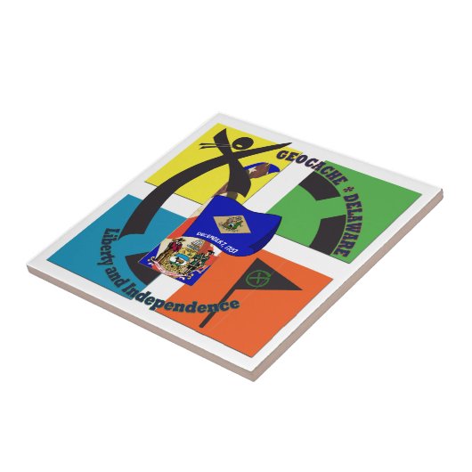 STATE MOTTO DELAWARE GEOCACHER TEGELTJE (Zijkant)