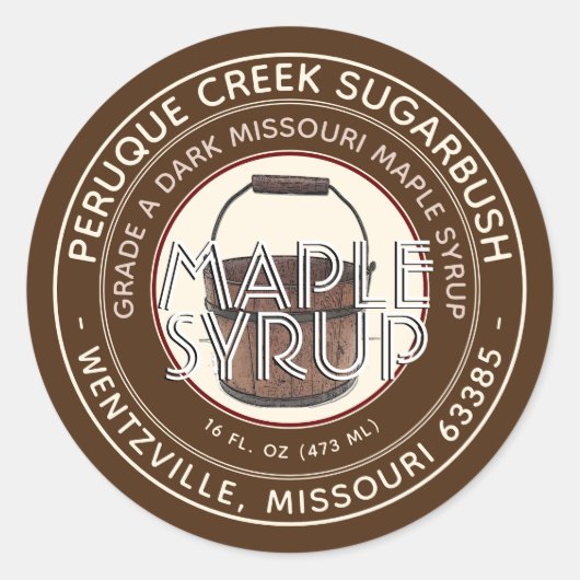 State Name Maple Syrup Sap Bucket Editable Label (Voorkant)
