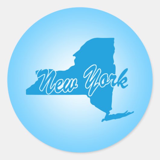 State New York Classic Round Sticker (Voorkant)