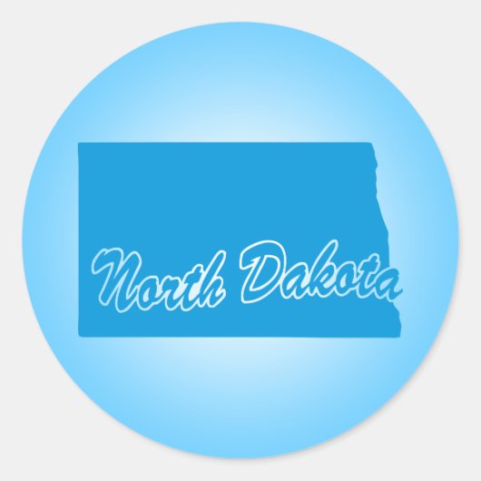 State North Dakota Classic Round Sticker (Voorkant)