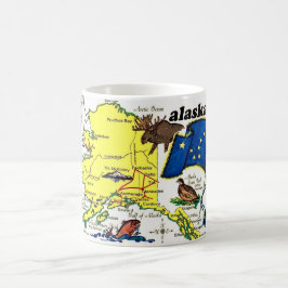 State of Alaska Map Postcard Mug Koffiemok