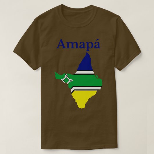 State of Amapa Kaart Vlag Brazilië T-shirt (Design voorkant)