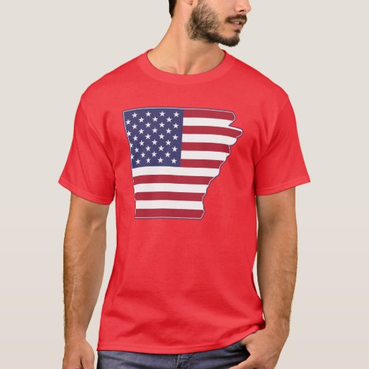 State of Arkansas USA American Flag Patriotic Over T-shirt (Voorkant)