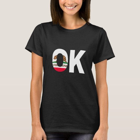 State of California Flag Oklahoma OK Cities and St T-shirt (Voorkant)