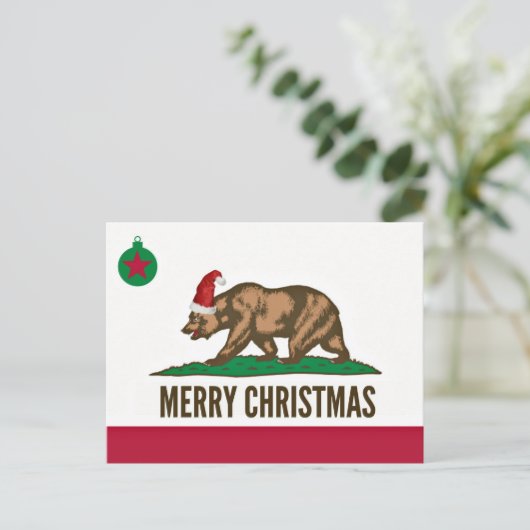 State of California Merry Christmas Beer Briefkaar Feestdagenkaart (Staand voorkant)
