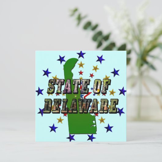 State of Delaware Afbeelding Tekst en kaart overzi (Staand voorkant)