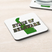 State of Delaware Afbeelding Tekst en kaart overzi Bier Onderzetter (Linkerzijde)