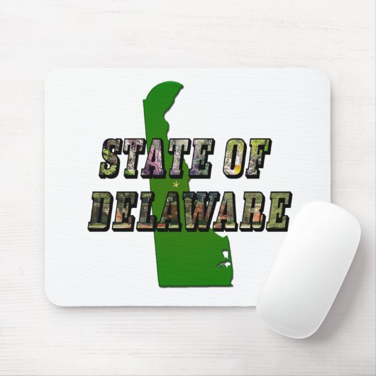 State of Delaware Afbeelding Tekst en kaart overzi Muismat (Met muis)